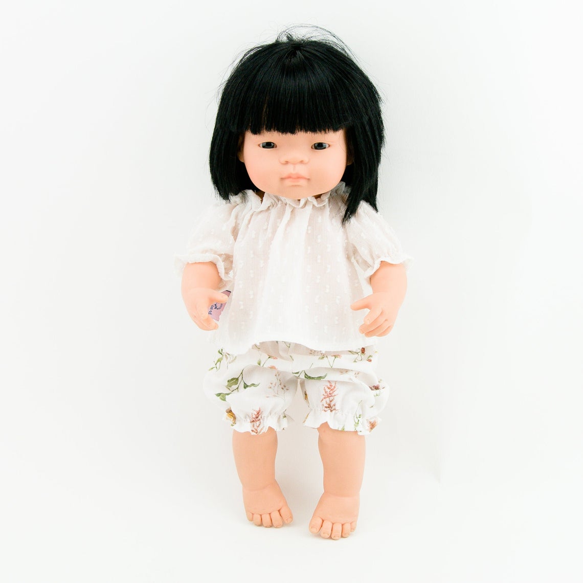 Ensemble bloomer imprimé et blouse pour poupée 34 à 38 cm