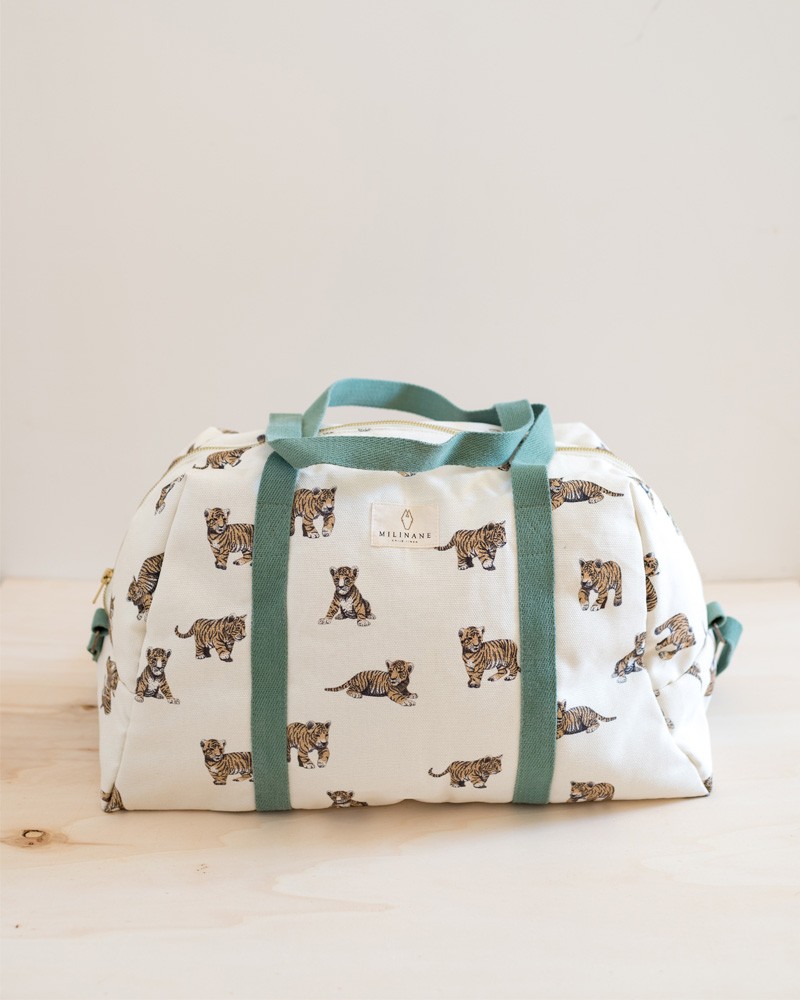 Sac Week-end JOSEPH Tigre - Sauge Milinane pour chambre enfant