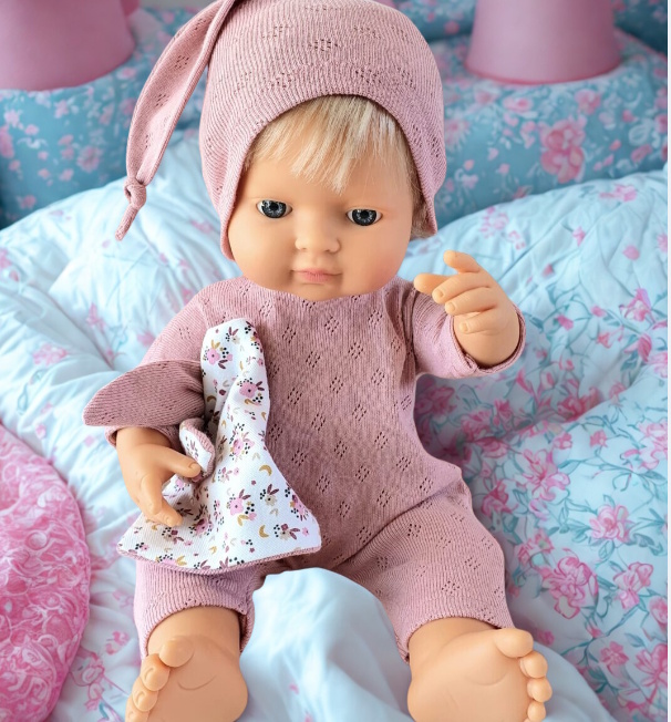 Set de 3 pièces nuit rose poupée 34/38 cm