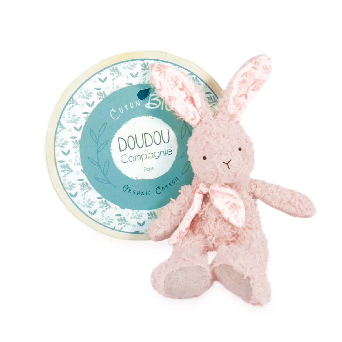 Doudou Botanic-Peluche lapin rose 25cm