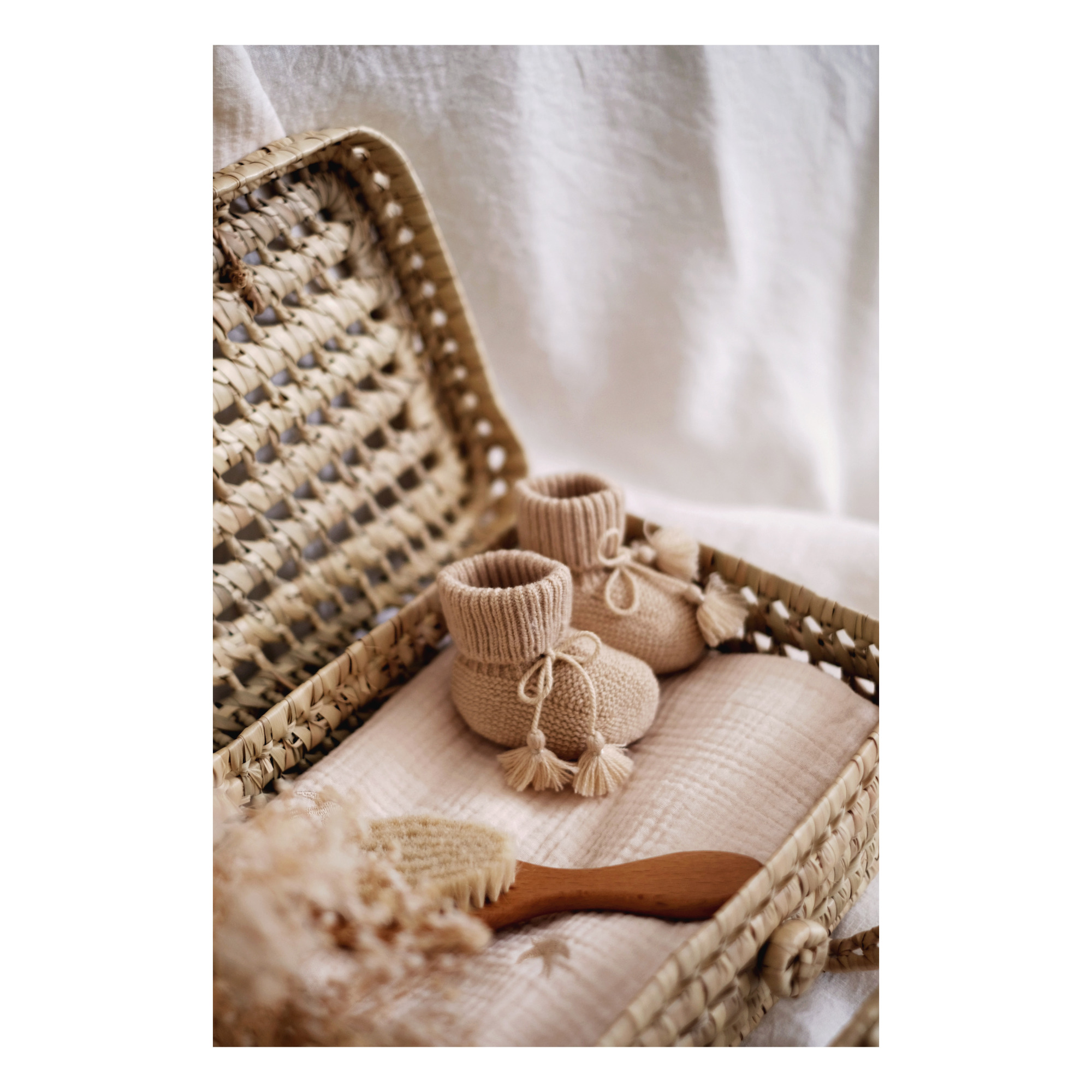 Chaussons bébé beige