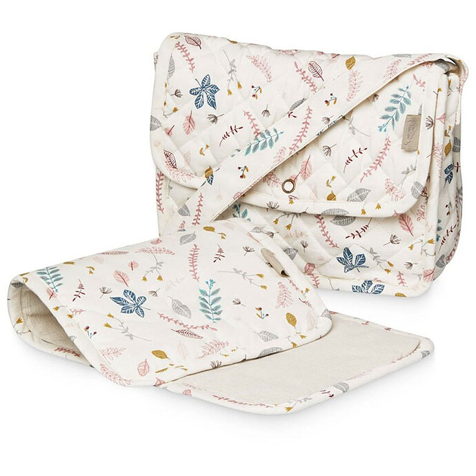 Sac à langer poupée Motif Pressed Leaves rose