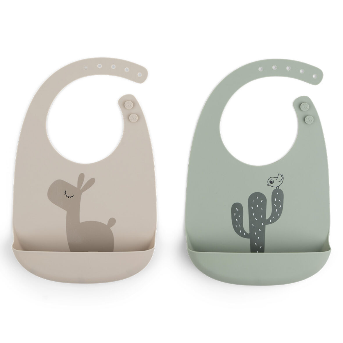 Lot de 2 bavoirs Lalee sable/vert Done by Deer