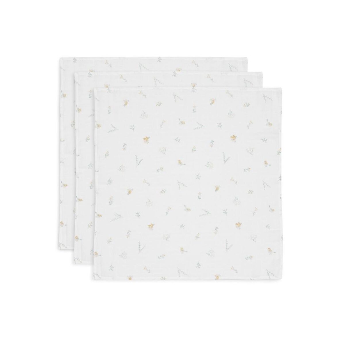 Set 3 Langes Gaze de coton 70×70 Lovely birds Jollein