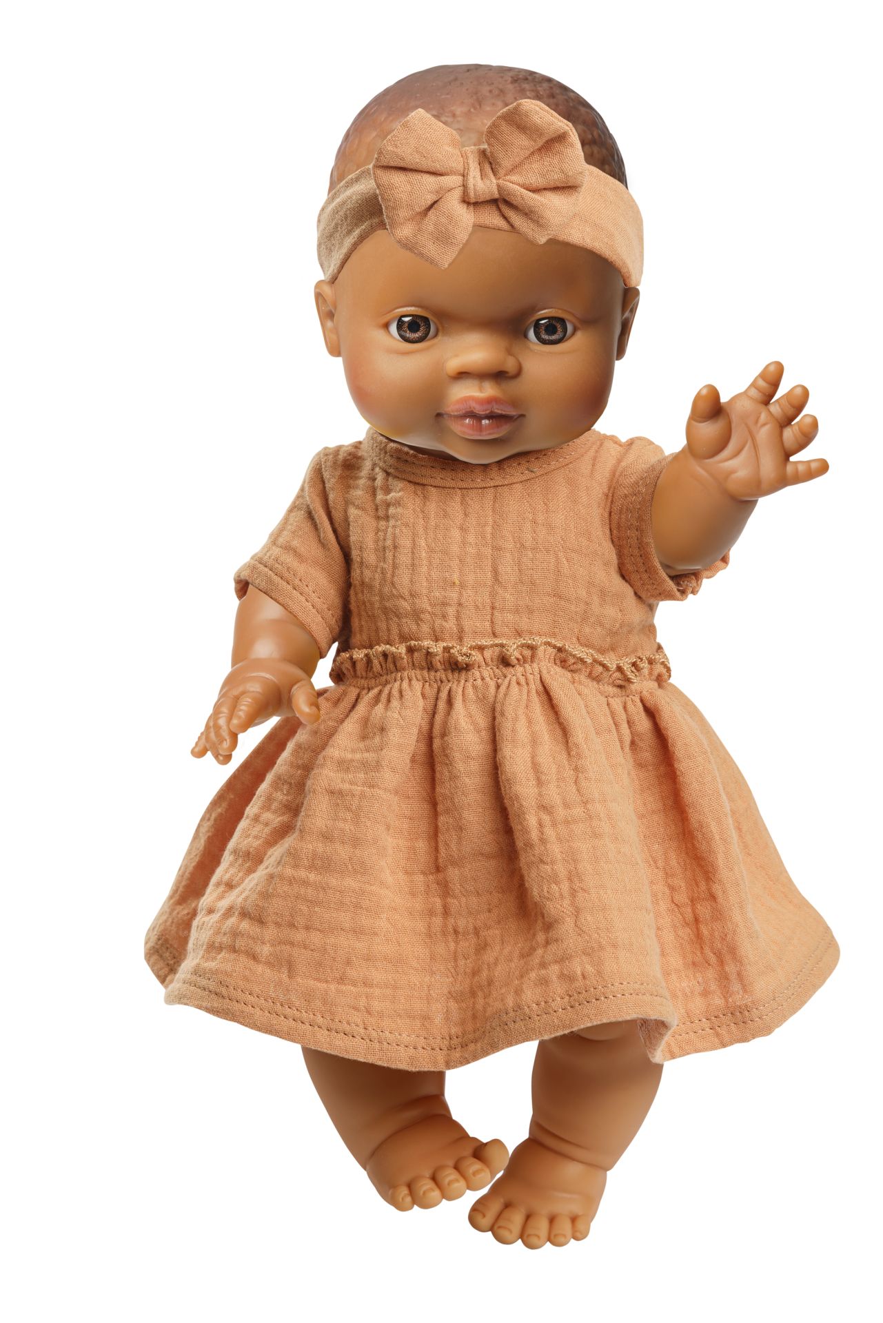 Poupee brune Gordis Paola Reina 34cm robe caramel Bio Heless