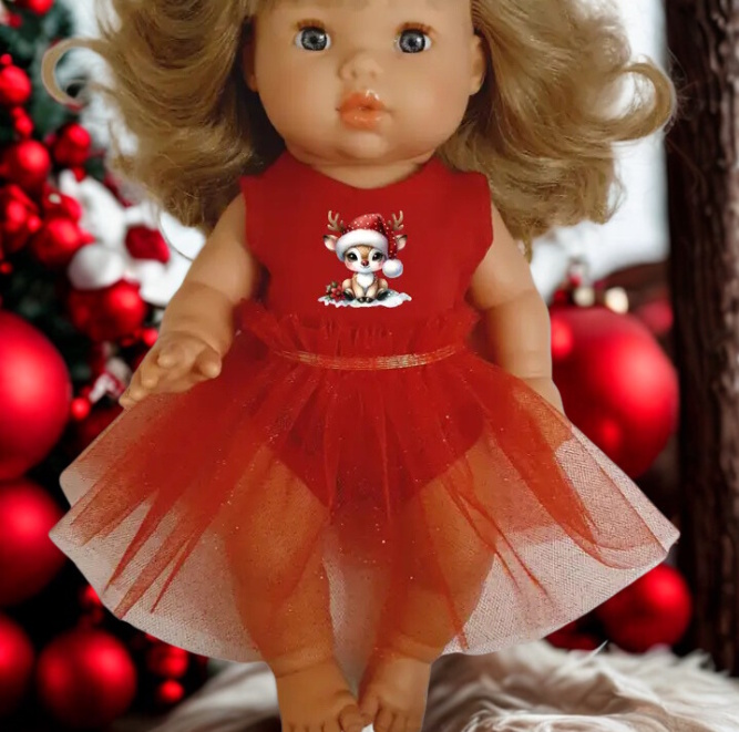 Body et tutu de Noël poupée 34 cm