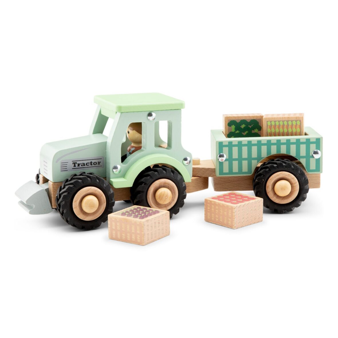 Tracteur avec remorque et légumes – New Classic Toys