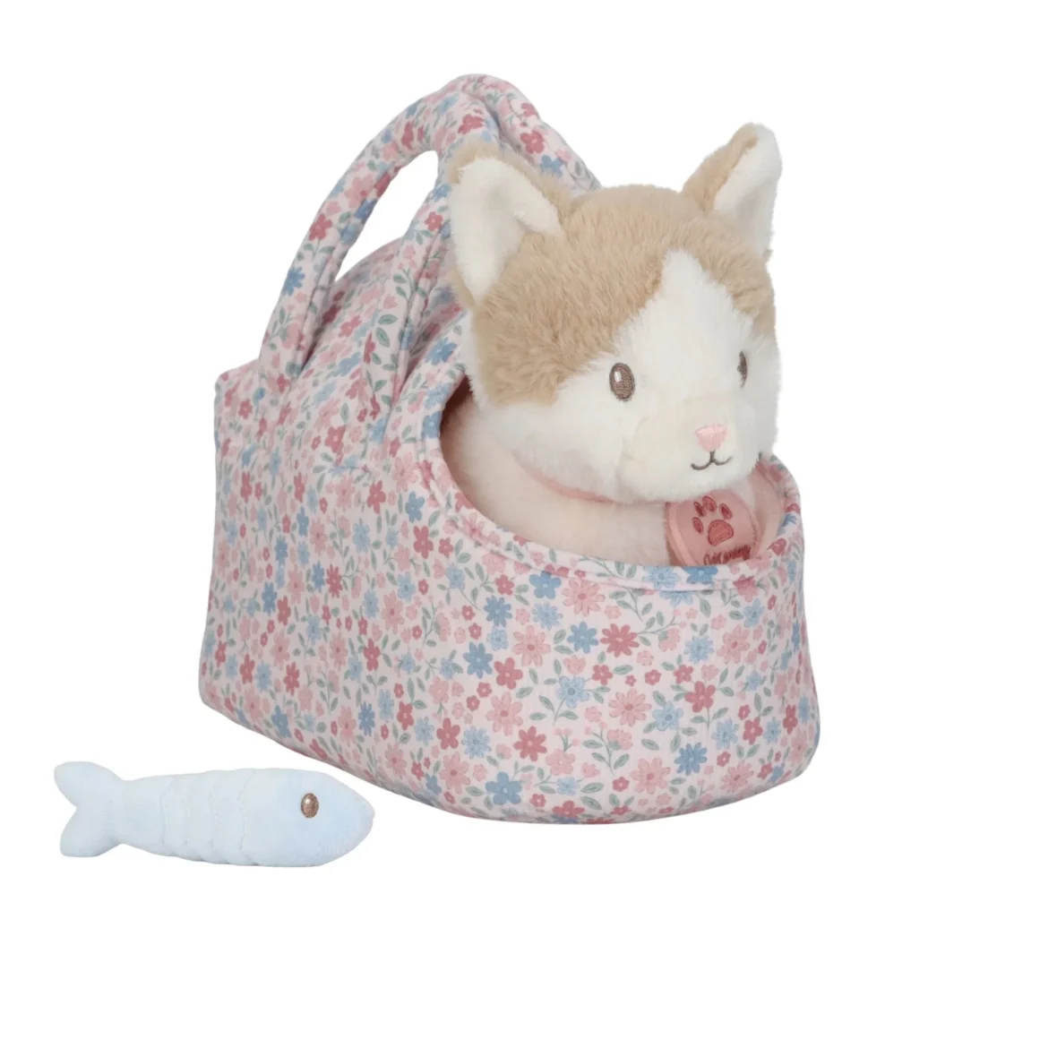 Peluche chat avec sac de transport – Little Dutch