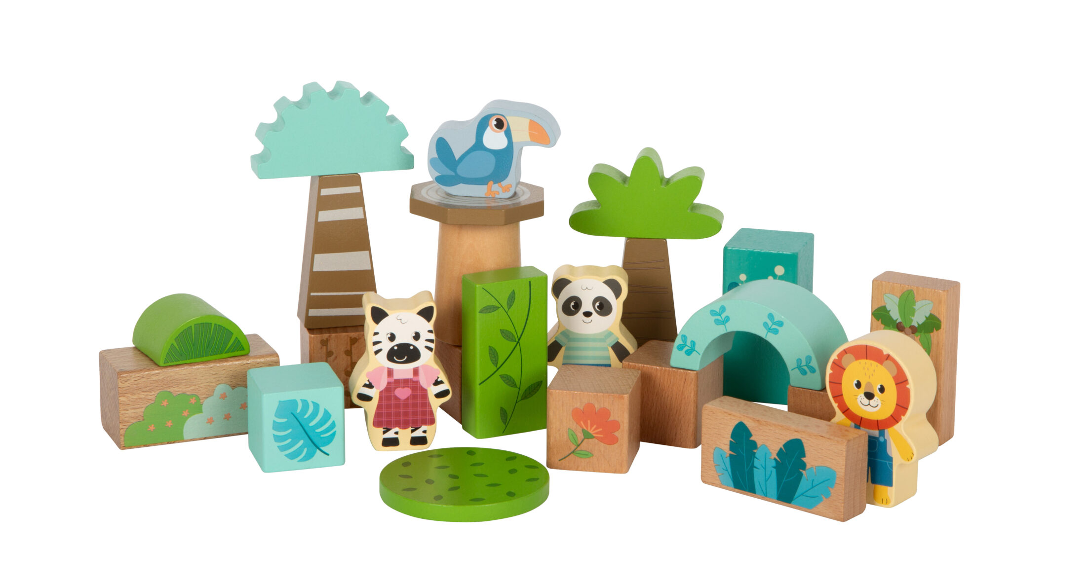 12768_40-holzbausteine-jungle-and-friends-small-foot-dschungel-tukan-loewe-zebra-panda