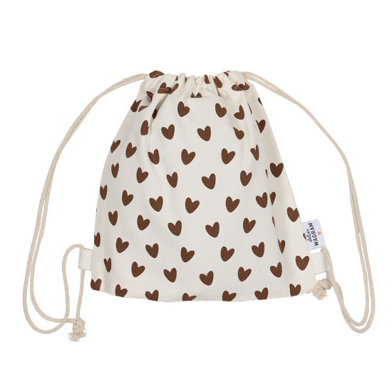Sac cordons Cœurs Ecru Atelier Wagram
