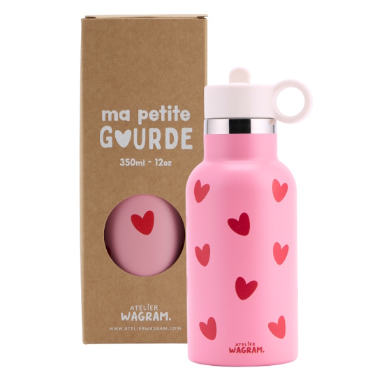Gourde Rose Cœurs Rouges Atelier Wagram