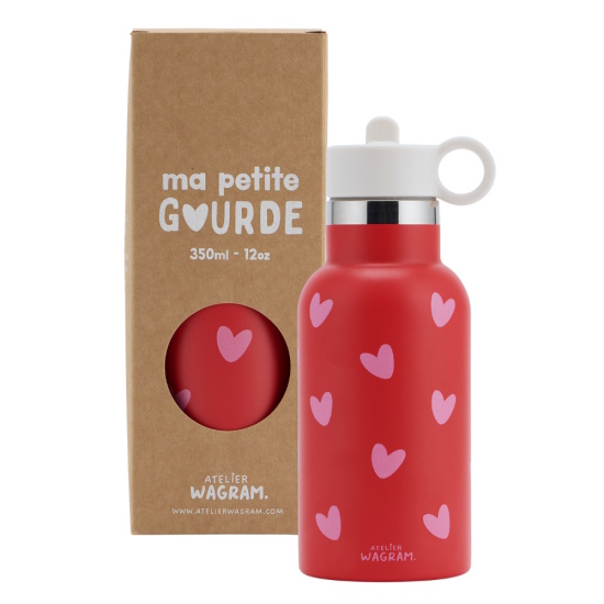Gourde Rouge Cœurs Roses Atelier Wagram