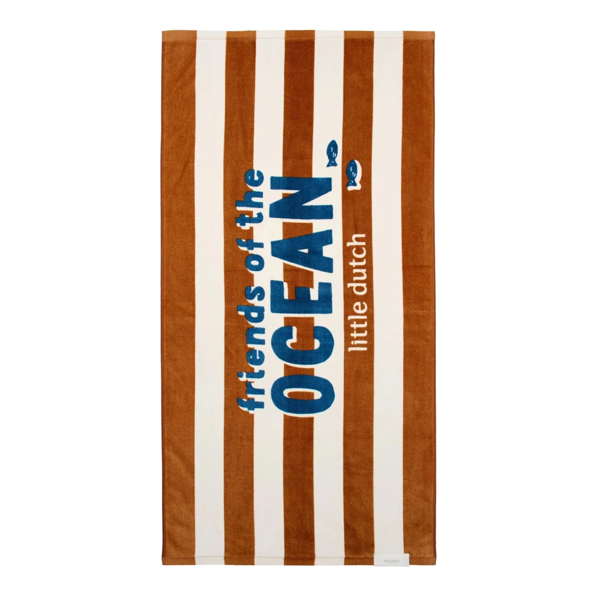 Serviette de plage – Ocean world Brown stripe  – Little Dutch