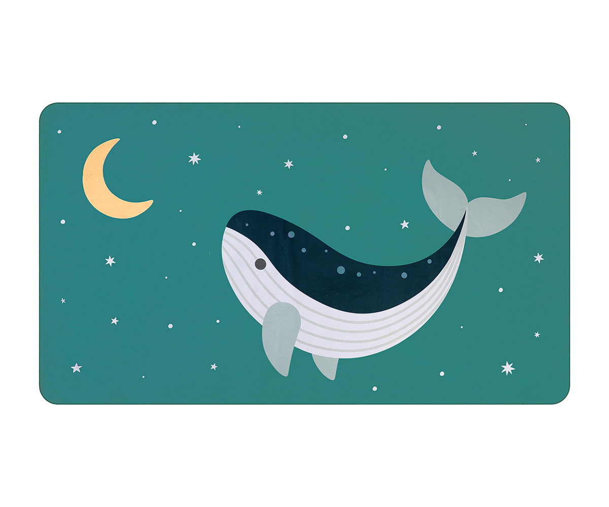 Serviette de plage microfibres Whale Teal Monnëka