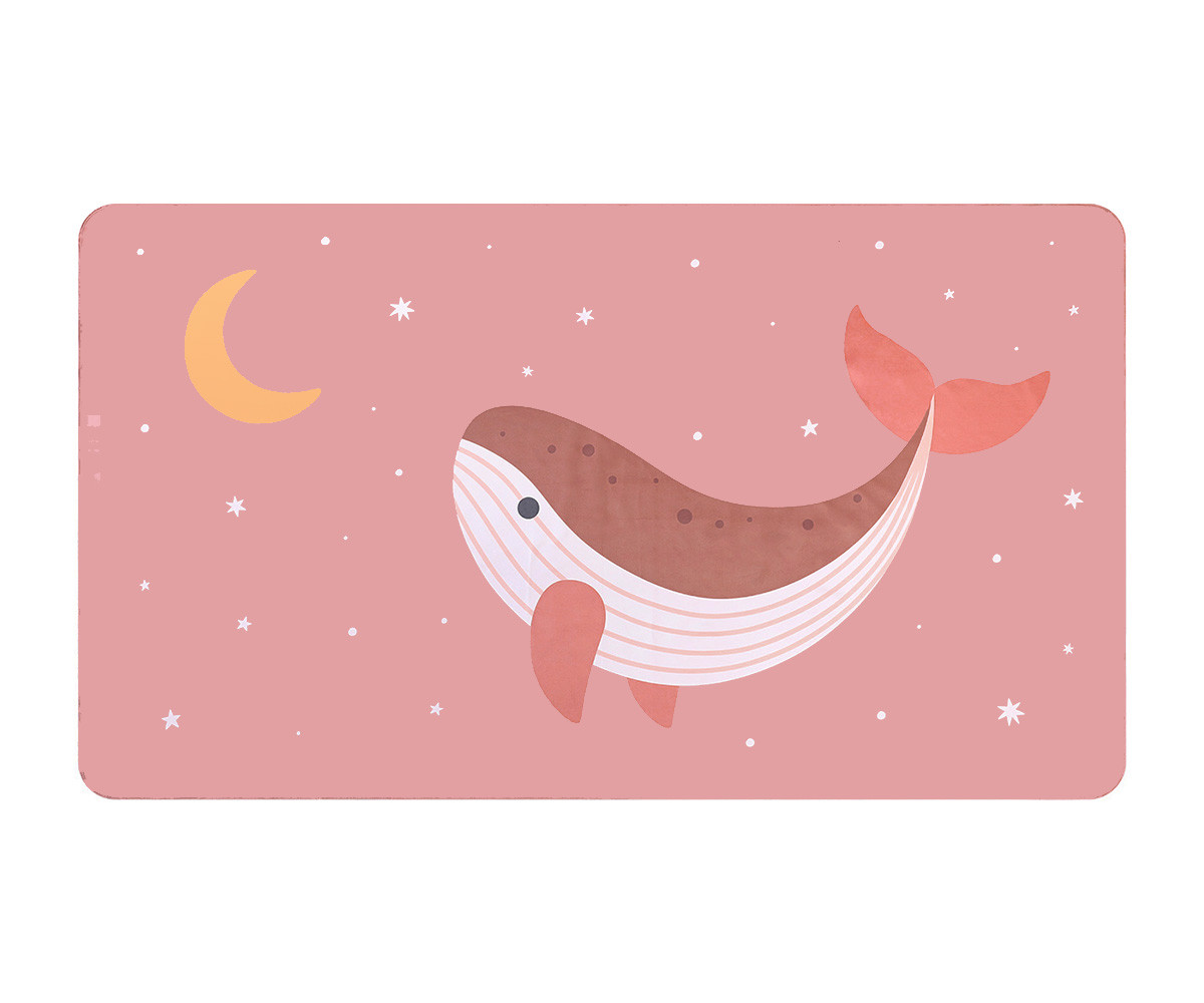 Serviette de plage microfibres Whale Pink Monnëka