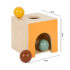 Dimensions de la boîte à boules Montessori Small Foot, 15 x 15 x 14 cm