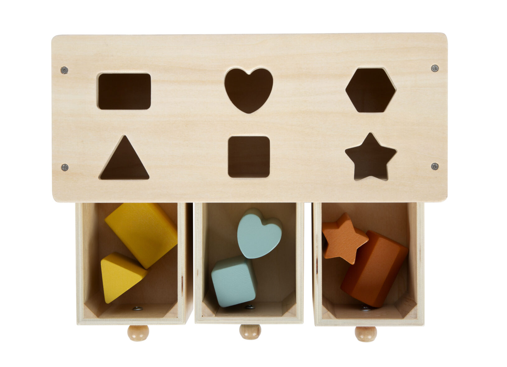 Formes triées dans les tiroirs Montessori Small Foot