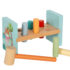 Banc à marteler en bois avec ses six cylindres colorés et son marteau
