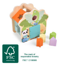 Boîte à formes en bois FSC en forme de maison Jungle Friends Small Foot