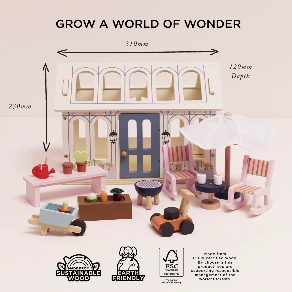 Véranda maison de poupées dimensions Le Toy Van
