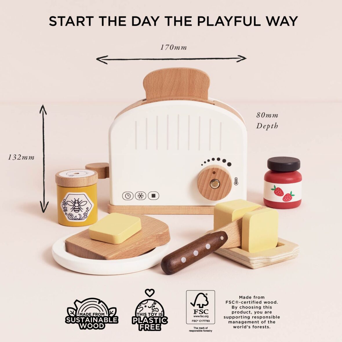 Set petit-déjeuner en bois dimensions Le Toy Van