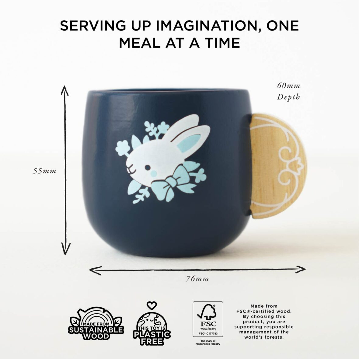 Mug lapin en bois dimensions Le Toy Van