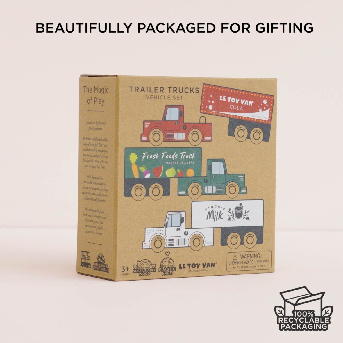 Coffret cadeau set de camions en bois Le Toy Van