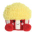 Mini peluche Palm Pals en forme de boîte de pop-corn jaune, rouge et blanche