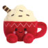 Mini peluche Palm Pals en forme de tasse de chocolat chaud rouge et blanche