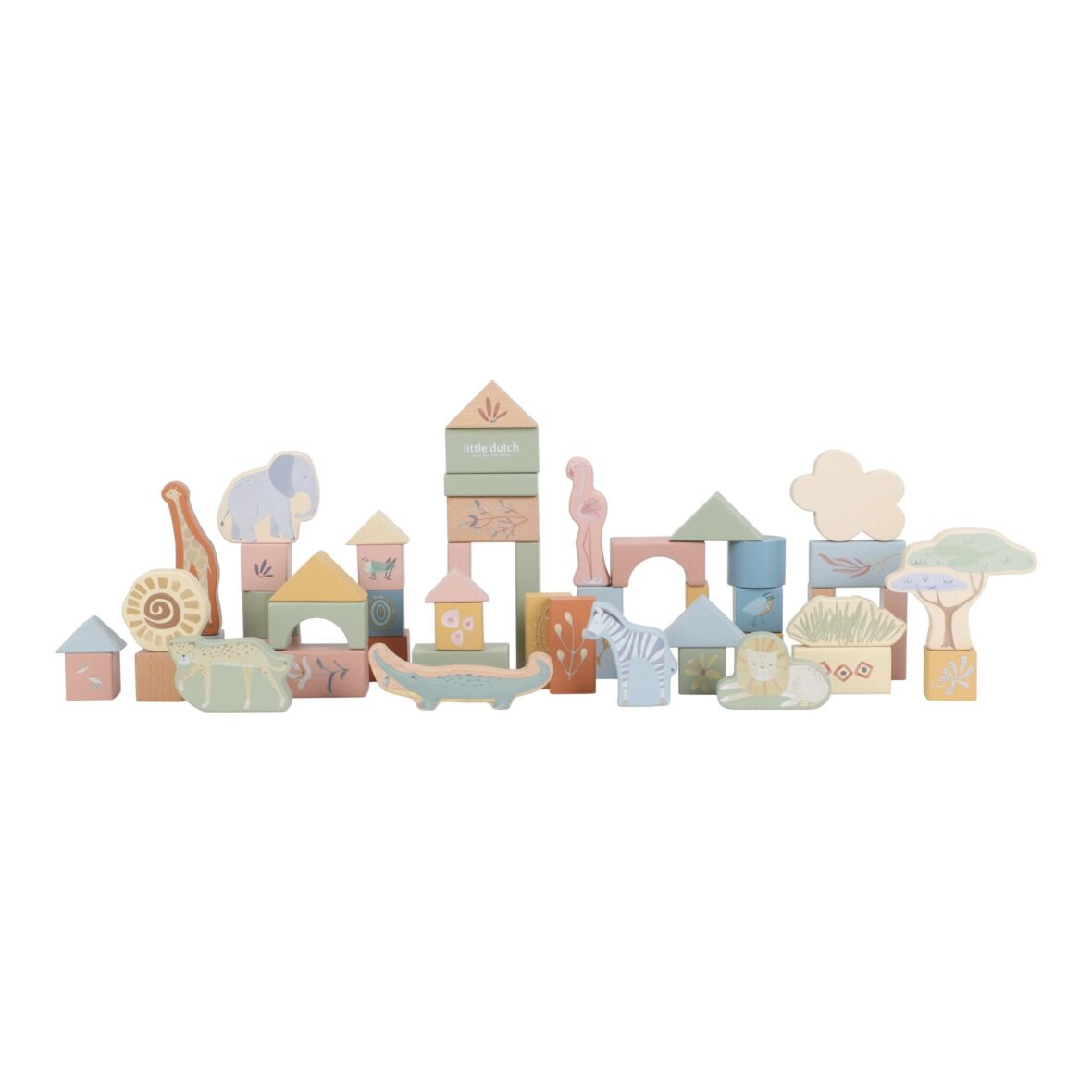 Blocs de construction en bois Safari Friends – Little Dutch