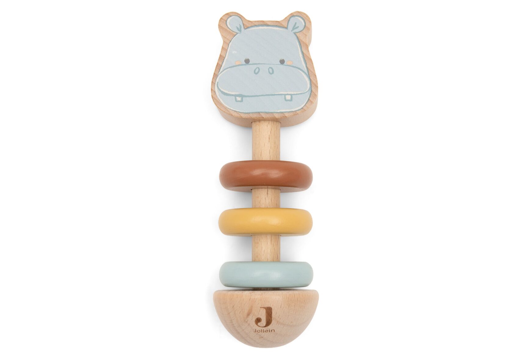 Hochet en bois FSC Hippo Happy Jollies – Jollein
