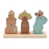 Jouet à empiler en bois Jollies Jollein avec Bear Brave et Hippo Happy