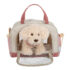 Chien avec sac et kit de soins rose (2)