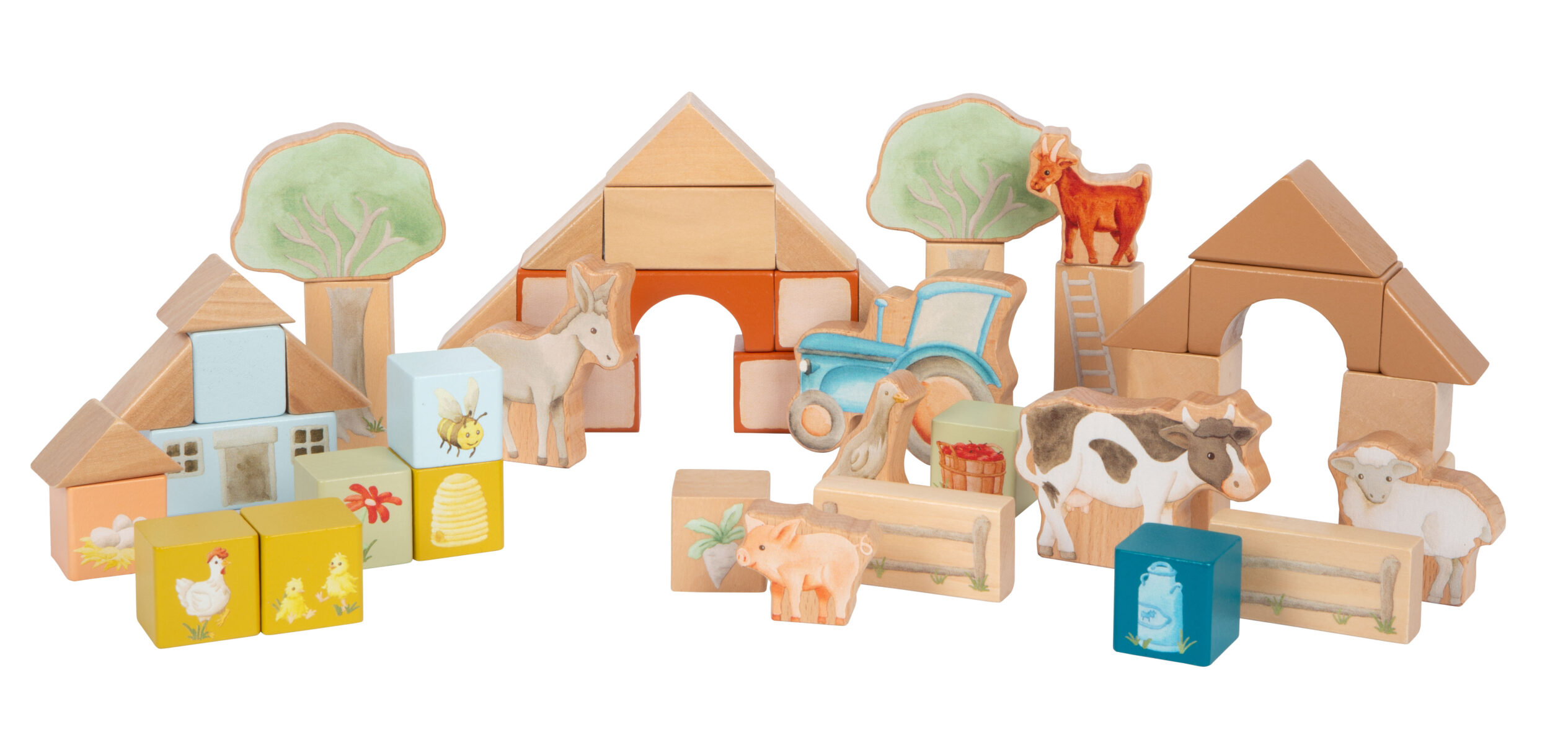 Blocs de construction en bois Farm Buddies – Small Foot