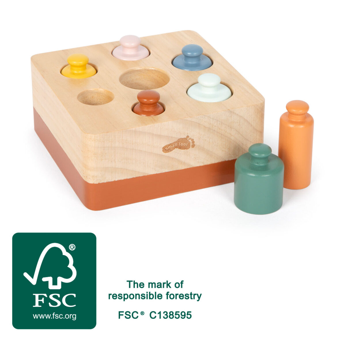 Jeu d’encastrement Montessori avec cylindres – Small Foot