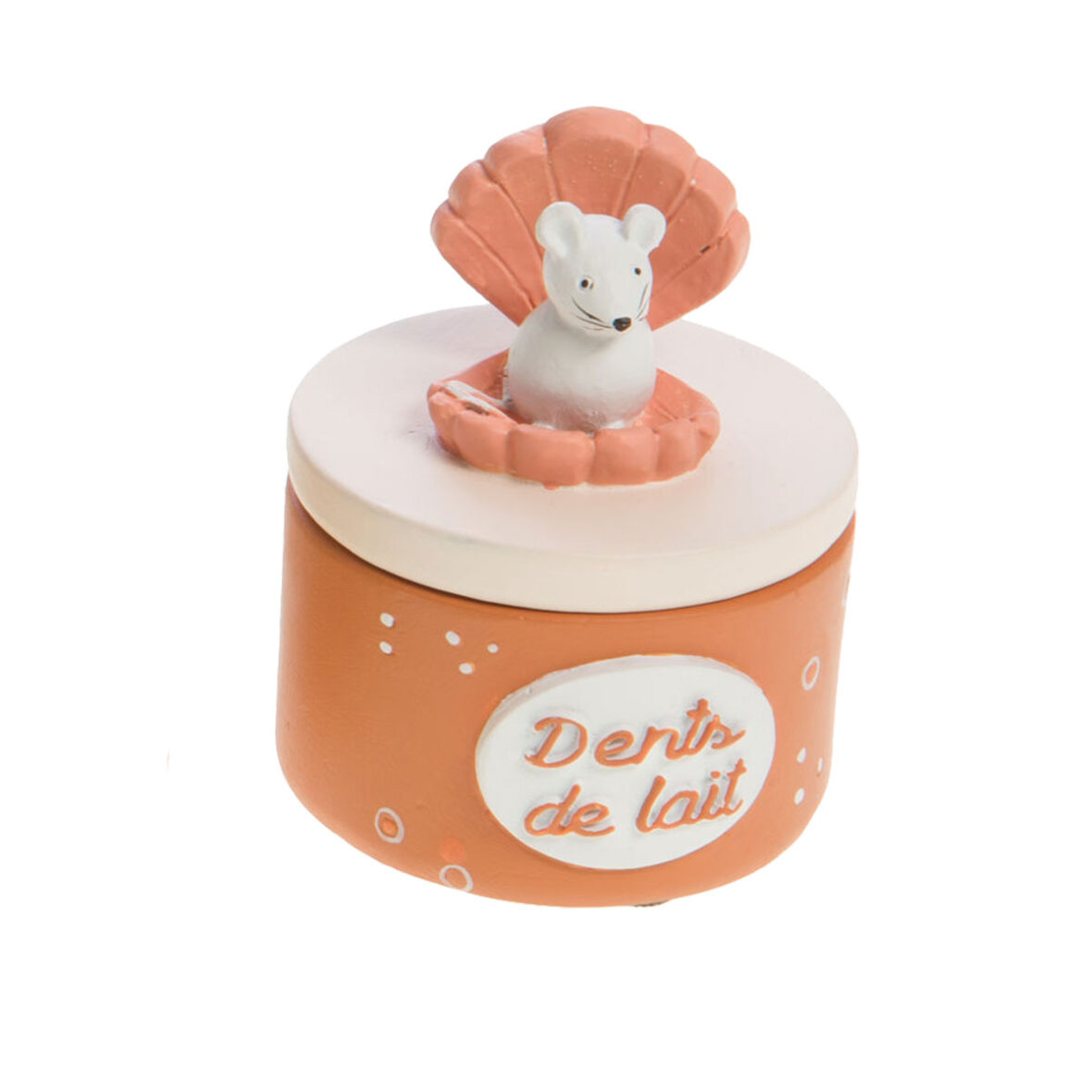 Boite à dents de lait souris coquillage orange — Amadeus les petits