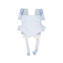 Porte-bébé ergonomique pour poupée Vichy Bleu — Monnëka