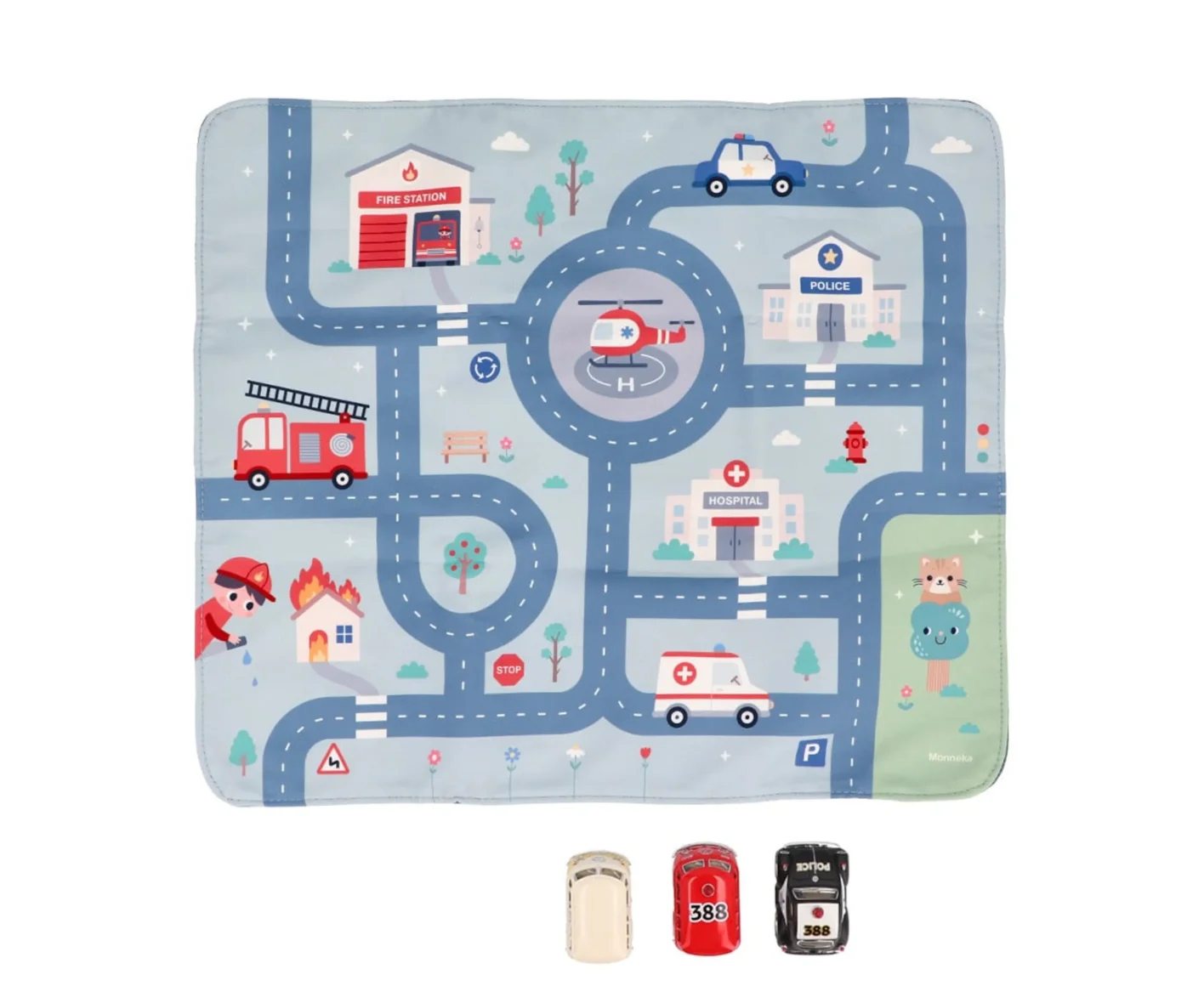 Tapis circuit Rescue avec 3 voitures — Monnëka