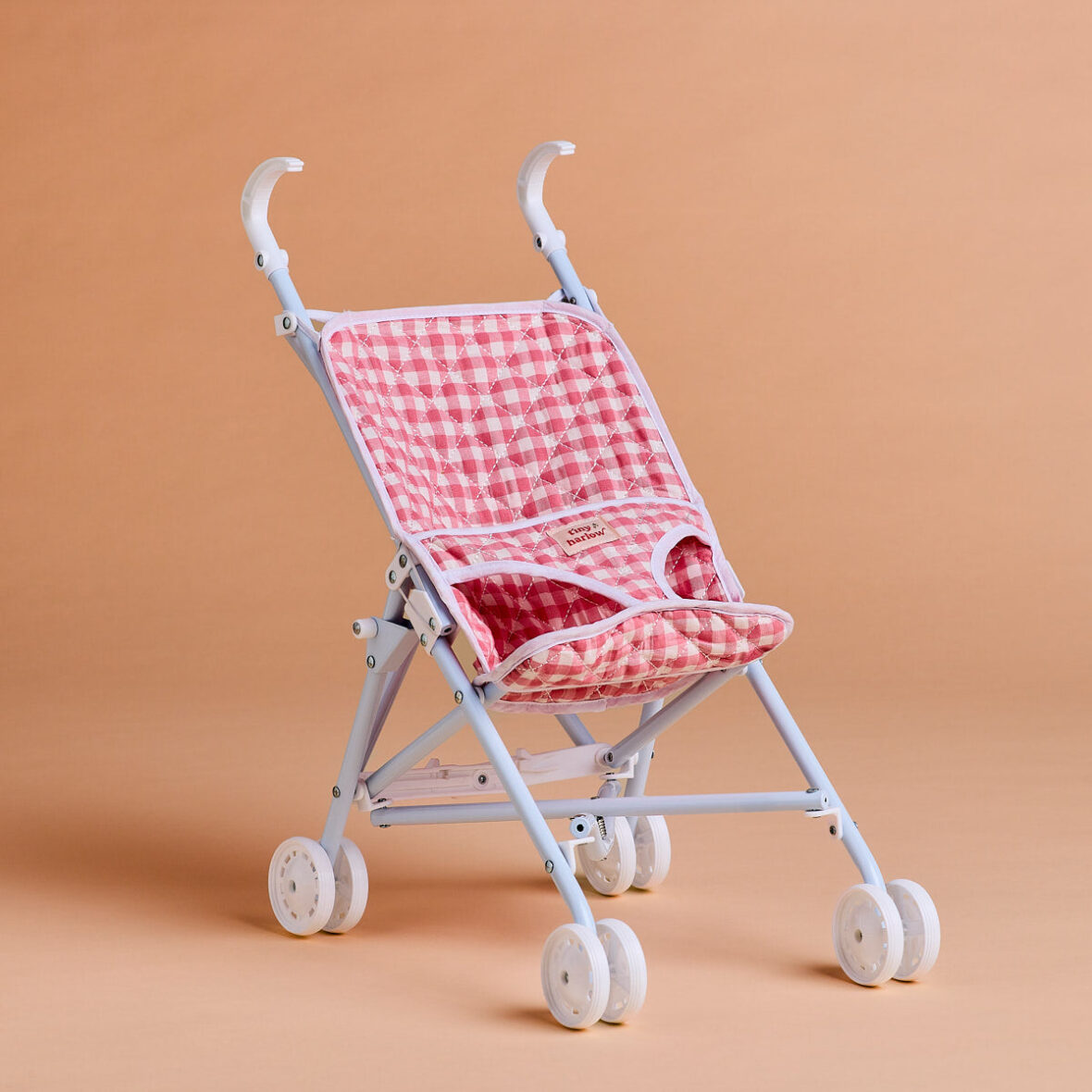 Poussette canne pour poupée vichy rose – Tiny Harlow