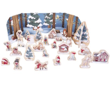 Calendrier de l’avent jouet en bois avec figurines